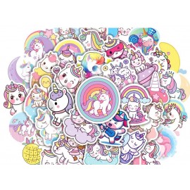 50/100pcs Cute Cartoon Unicorn Stickers for Laptop Luggage Phone Car Scooter Funny Vinyl Decal for Kids Girl Children Gift