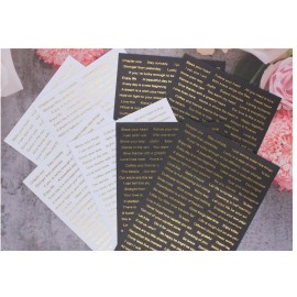 8pcs Foil Junk Journal Sentiment Stickers for Scrapbooking Album DIY Planner Projects Card Making Crafts