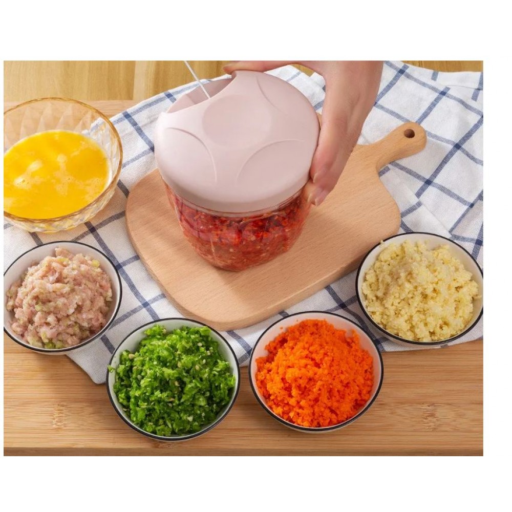 500/900ML Hand Chopper Manual Rope Food Processor Silcer Shredder Salad Maker Garlic Onion Cutter Kitchen Tool Accessories