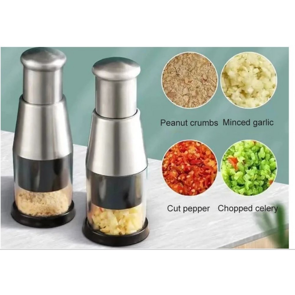 Garlic Chopper Stainless Steel Garlic Press Crusher Manual Food Processor Dicer Mixer Kitchen Vegetable Slicer for Onion Peppers