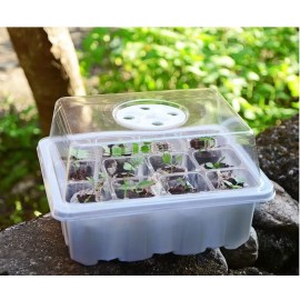 12 Cells Breathable Germination Box Garden Mini Greenhouse Nursery Planter Vegetables Flower Succulents Growing Cultivation Pot